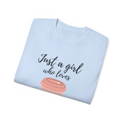 Just a Girl Who Loves Coffee Tee Summer T-Shirts Women